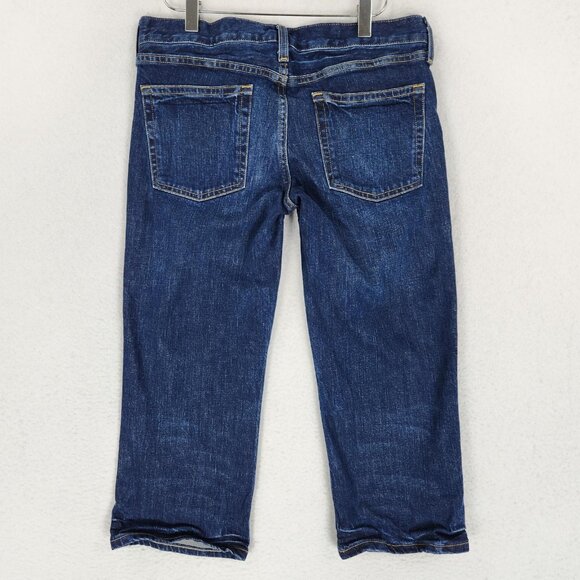 J Crew Jeans Womens 29 Blue Hipslung Dark Wash Crop Capri Denim Low Rise - Picture 7 of 13